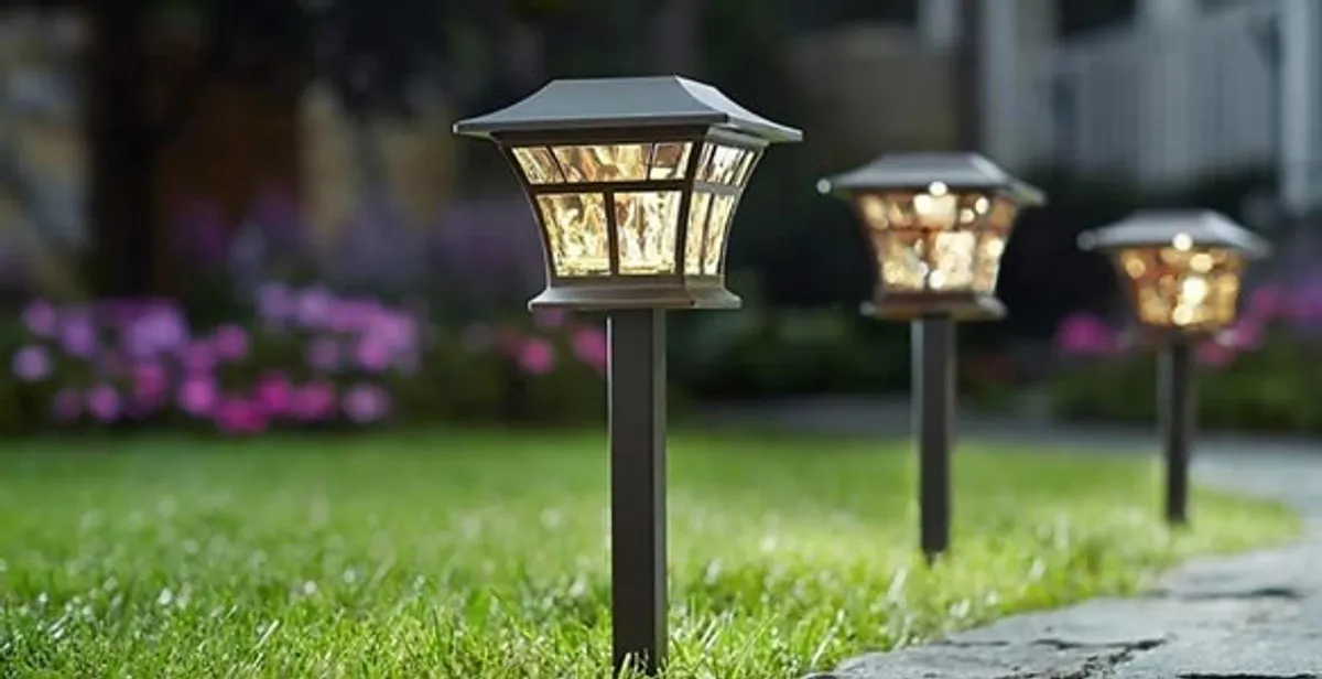 landscape lighting installation services with professionally installed pathway lights in Grand Rapids, MI