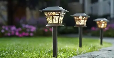 landscape lighting installation services with professionally installed pathway lights in Grand Rapids, MI
