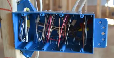 new construction wiring installation featuring electrical boxes and cable routing by expert electricians in Grand Rapids, MI