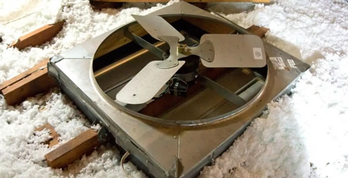 whole house fan installation services with attic-mounted ventilation unit in Grand Rapids, MI
